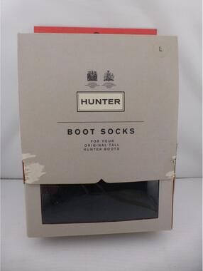 Hunter Original Dual Cable Knit Boot Socks - Black Size L US Women's 8-10 P5